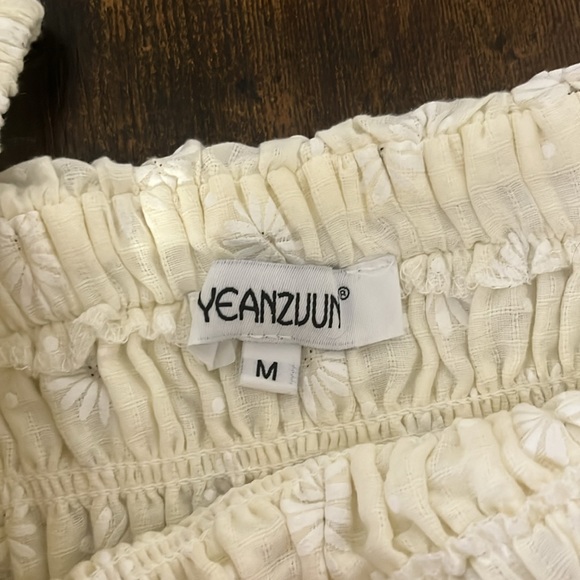 Yeanzuun Floral Babydoll Dress Beige - SIZE M elastic bodice - Picture 5 of 5